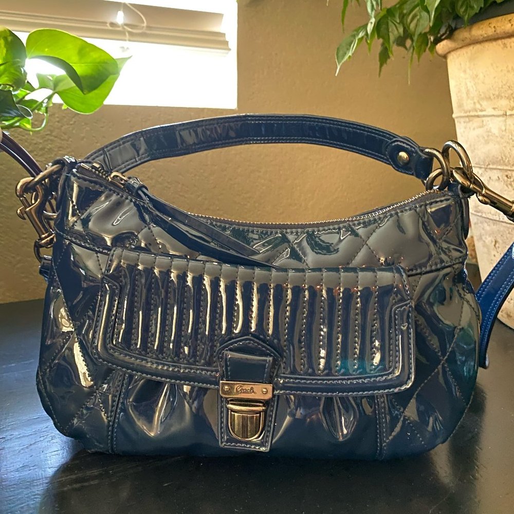Navy Blue Coach Purse